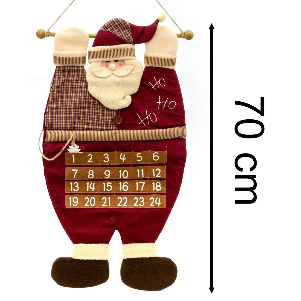Santa Christmas Advent Calendar | Reusable 24 Pocket Advent Calendar - 70cm Advent Calendar - Tophatter Daily Deals