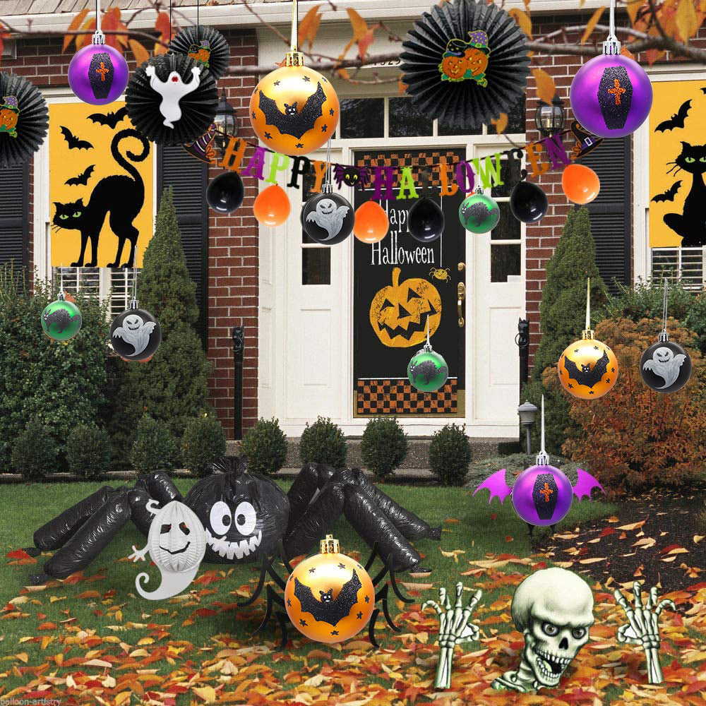Halloween Ornaments 6cm Matte Balls Hanging Porch Decor 3D Changing Face Moving Picture Frame - Tophatter Daily Deals