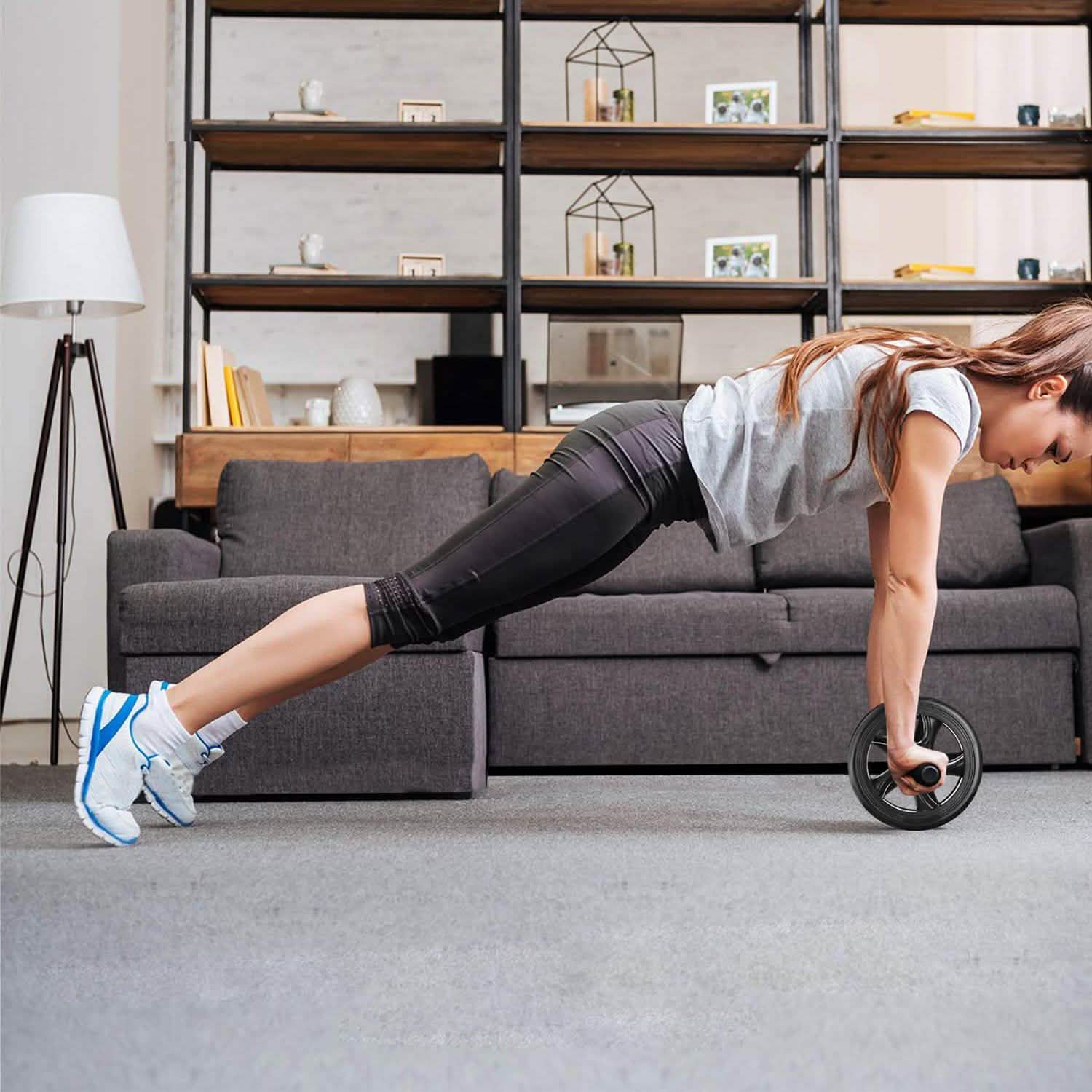 Ab Roller Wheel Fitness Exercise with Knee Pads Fitness & Exercise - Tophatter Daily Deals