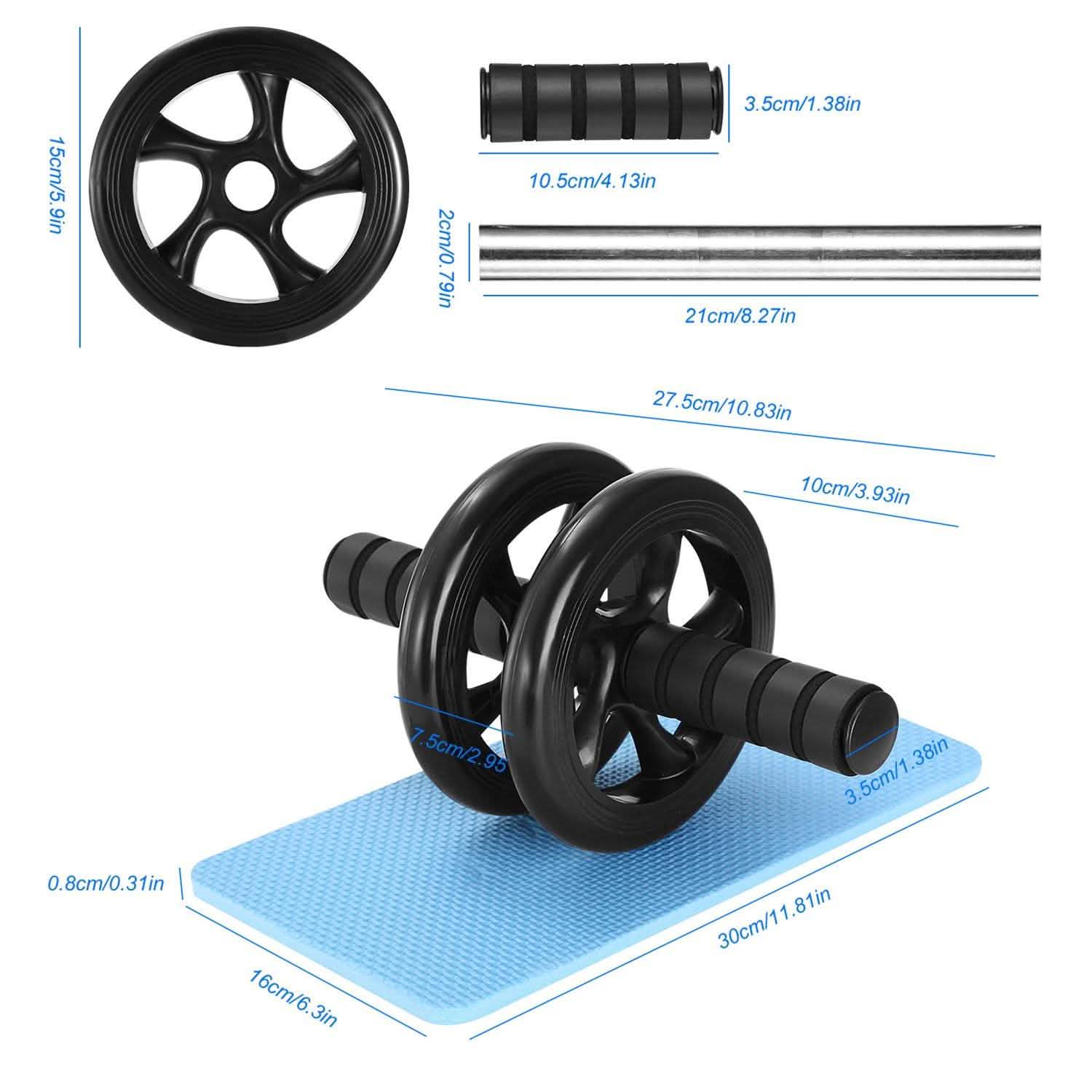 Ab Roller Wheel Fitness Exercise with Knee Pads Fitness & Exercise - Tophatter Daily Deals