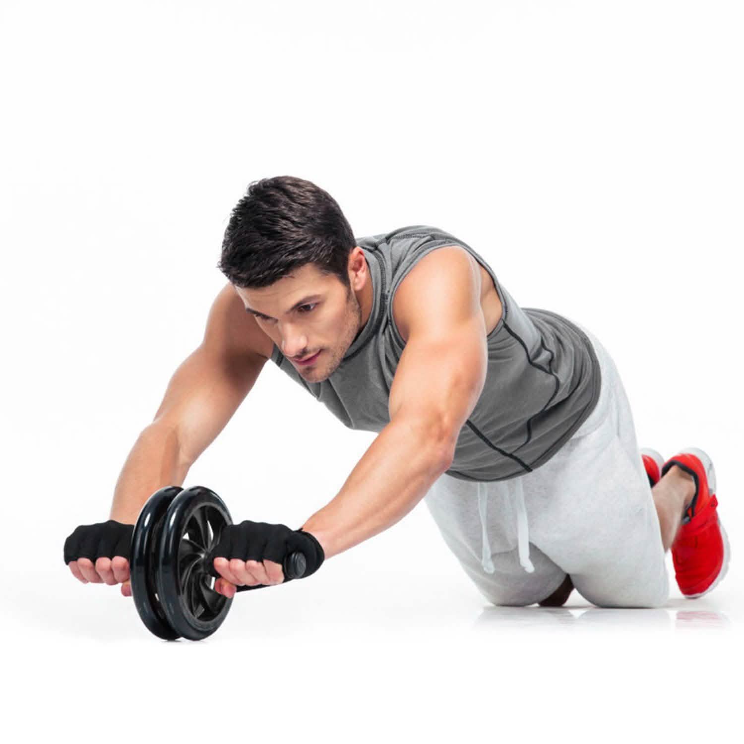 Ab Roller Wheel Fitness Exercise with Knee Pads Fitness & Exercise - Tophatter Daily Deals