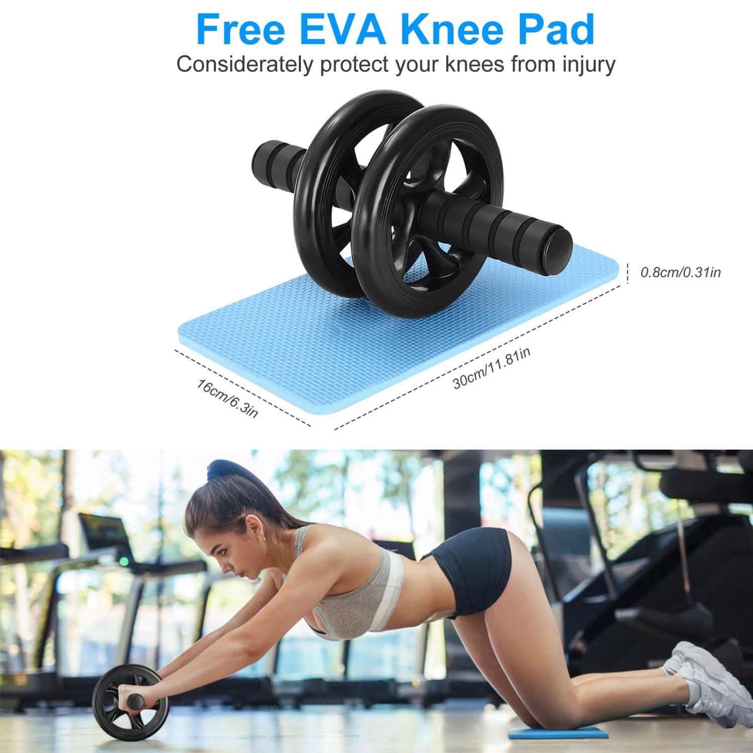 Ab Roller Wheel Fitness Exercise with Knee Pads Fitness & Exercise - Tophatter Daily Deals