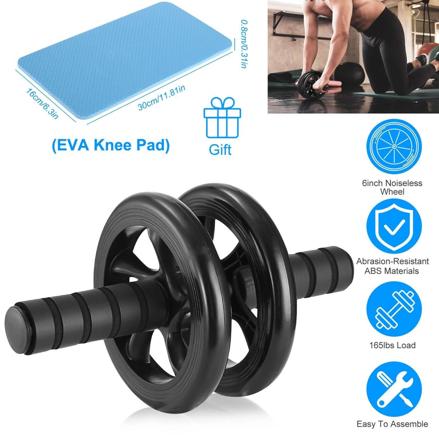 Ab Roller Wheel Fitness Exercise with Knee Pads Fitness & Exercise - Tophatter Daily Deals