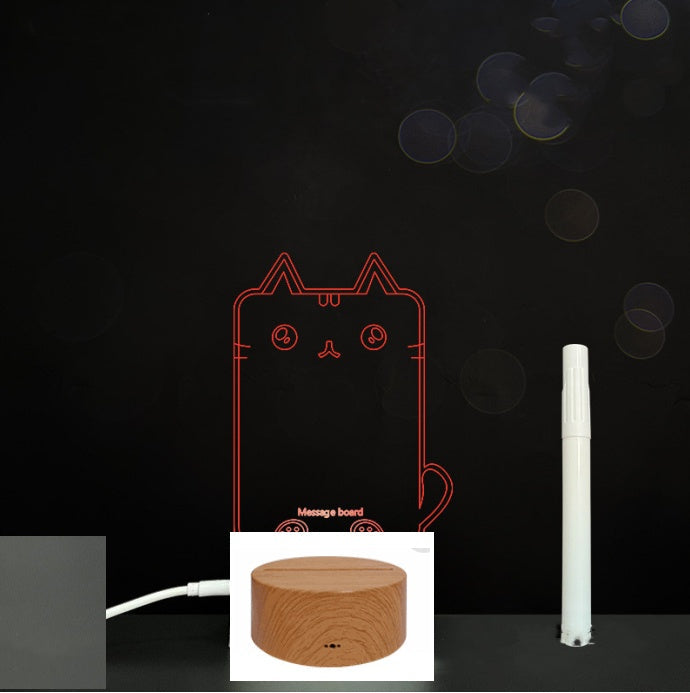 3D Acrylic Board Handwriting Message Board LED Light Style7 Wood grain A 0 - Tophatter Daily Deals