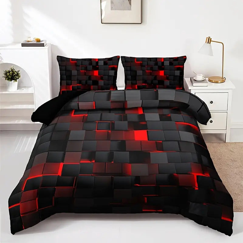 Abstract Grid Series Quilt Cover Digital Printing Bedding 0 - Tophatter Daily Deals