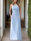 Full Size Grecian Neck Dress with Pockets Casual Dresses - Tophatter Daily Deals