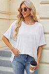 Round Neck Half Sleeve T-Shirt White Women's T-Shirts - Tophatter Daily Deals