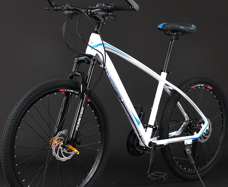 Aluminum Alloy Oil Pressure Double Disc Brake Shock Absorption Mountain Bike White blue mechanical brake 0 - Tophatter Daily Deals