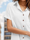 Pocketed Button Up Short Sleeve Dress Casual Dresses - Tophatter Daily Deals