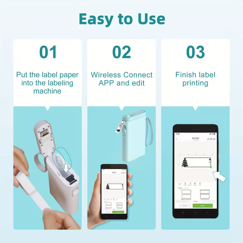 P21 Wireless Thermal Label Maker – Portable USB Printer with Paper Roll, Rechargeable & Ink-Free School, Office & Art Supplies - Tophatter Daily Deals