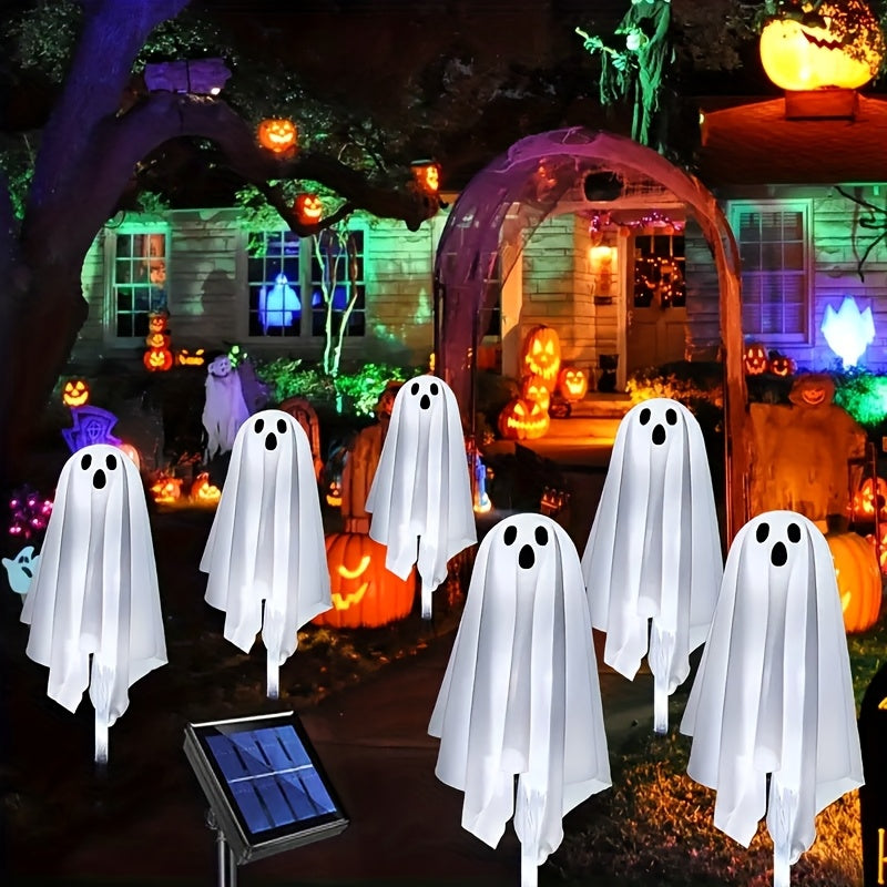 Solar Garden Lights 6-Pack Halloween Ghosts Halloween - Tophatter Daily Deals