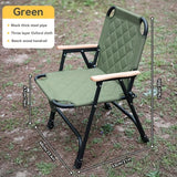 Oak Folding Armchair with Stainless Steel Frame Outdoor Chairs - Tophatter Daily Deals