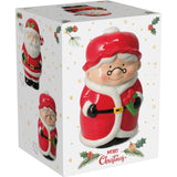 Mrs Claus Christmas Storage Jar | Ceramic Cookie Jar Biscuit Barrel with Lid Jar - Tophatter Daily Deals