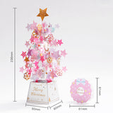 3d Christmas Greeting Card Stereo Christmas Tree Card Creative Pink Gold 0 - Tophatter Daily Deals