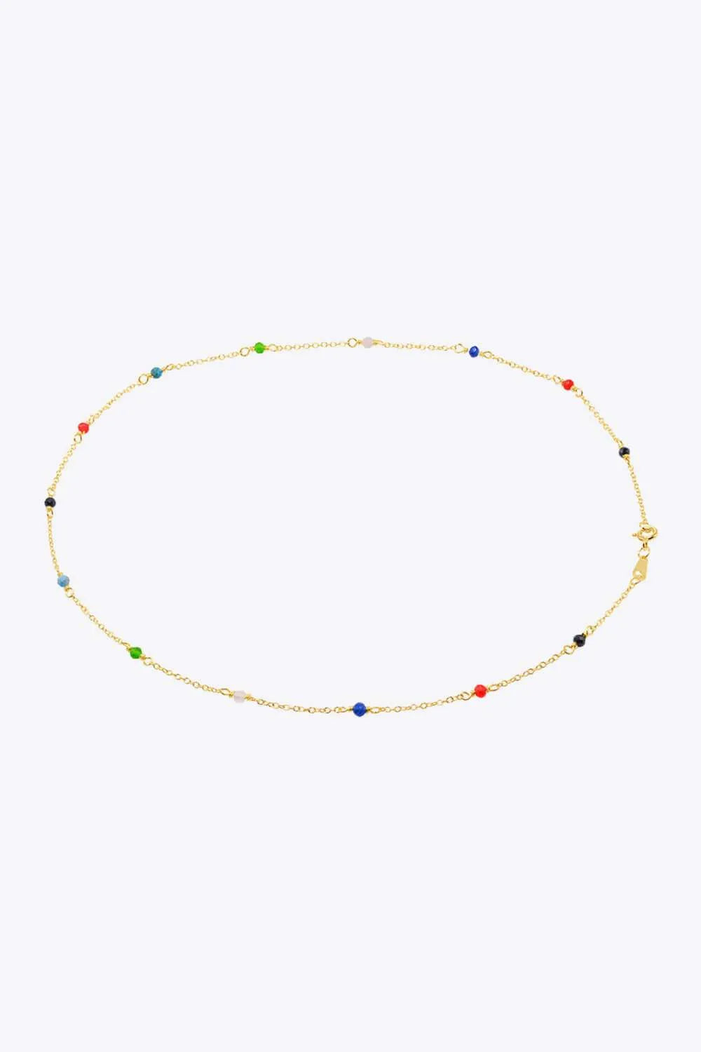 18K Gold-Plated Multicolored Bead Necklace Multicolor One Size Necklaces - Tophatter Daily Deals