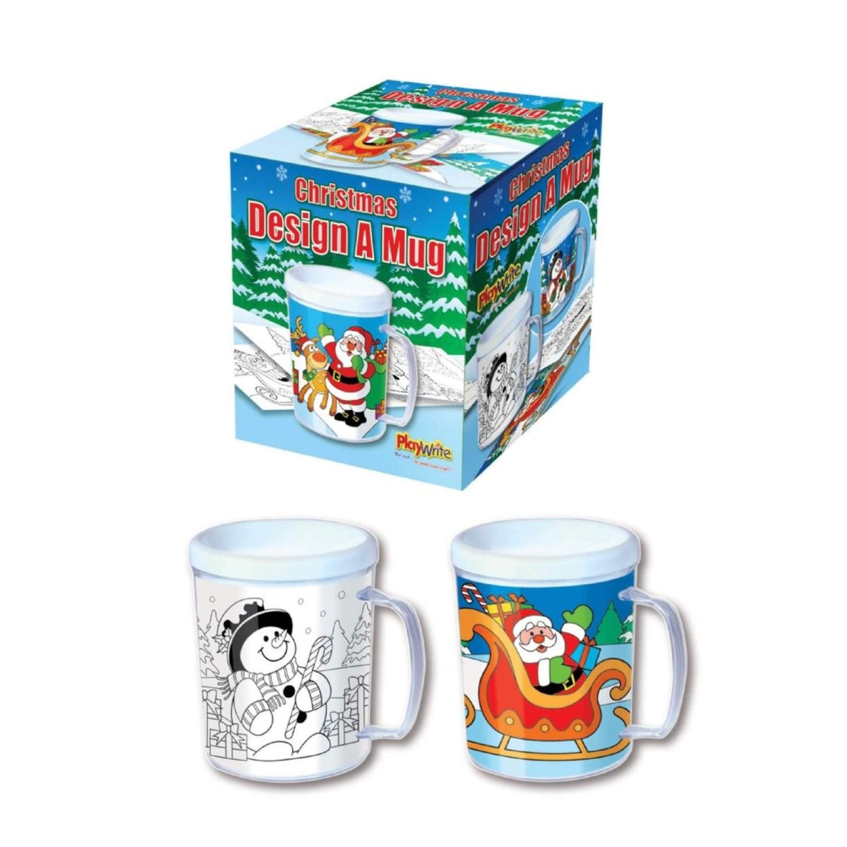 Design Your Own Christmas Mug Xmas Craft Colouring Activity Stocking Filler Colour Your Own - Tophatter Daily Deals