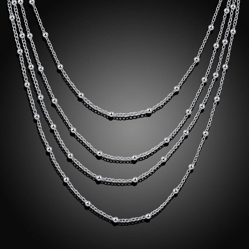 Bead Necklace Jewelry Jewelry Electroplating Silver Jewelry 4 Style 0 - Tophatter Daily Deals