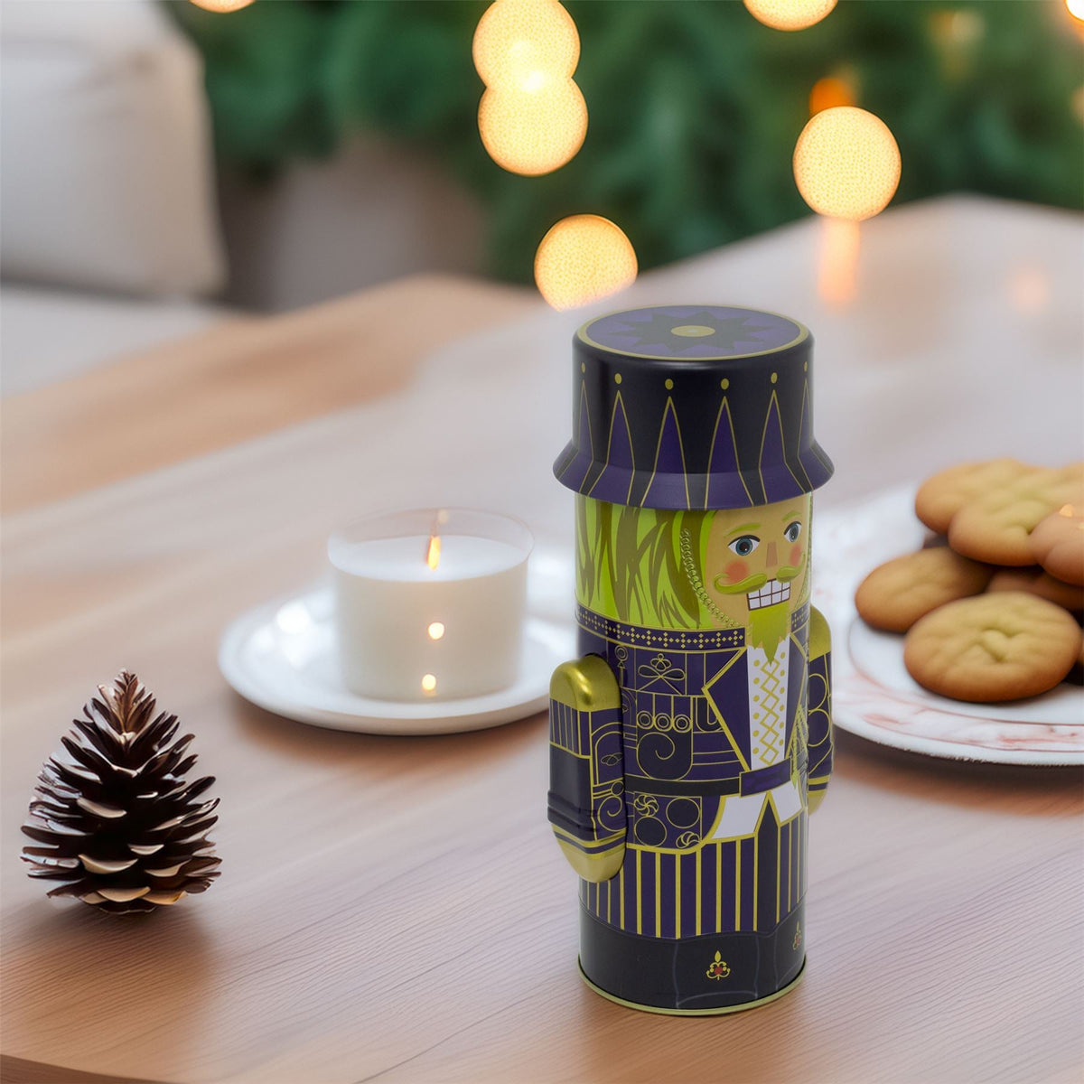 Christmas Nutcracker Cookie & Biscuit Tin | 3D Nutcracker Soldier Storage Tin Biscuit Tin - Tophatter Daily Deals