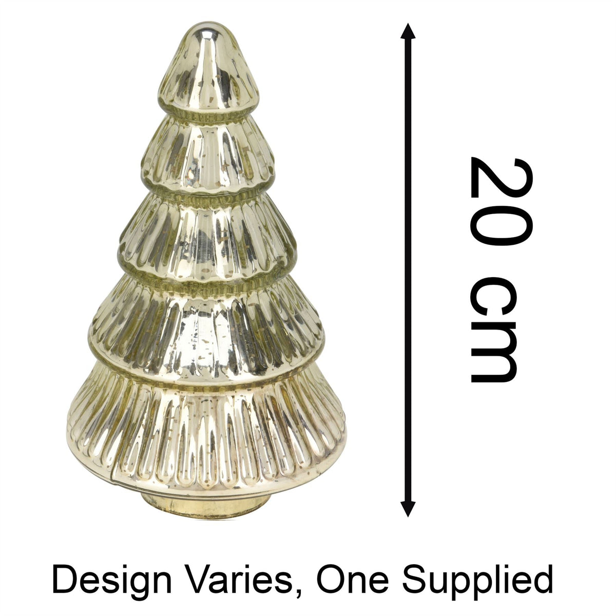 Gold Glass Christmas Tree | Freestanding Mottled Gold Tree Ornament - 20cm Ornament - Tophatter Daily Deals