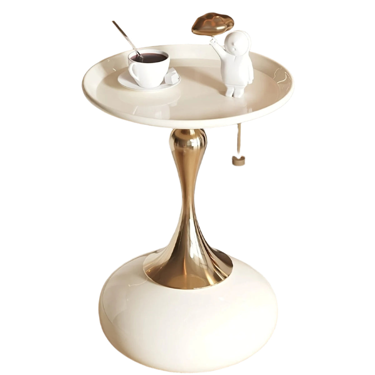 Round Side Table for Living Spaces (White) End Tables - Tophatter Daily Deals