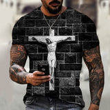 3D Printing Hip Hop Loose Short Sleeve Streetwear Plus Size Men's Knitwear Light Gray 0 - Tophatter Daily Deals