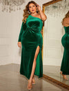 Plus Size One-Shoulder Twisted Split Dress Cocktail Dresses - Tophatter Daily Deals