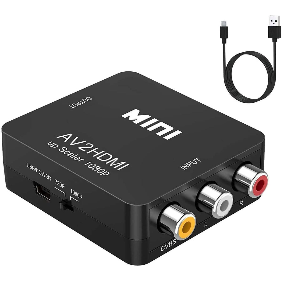 ABLEWE 1080P Mini RCA Composite CVBS Video Audio Converter Adapter TV & Video - Tophatter Daily Deals