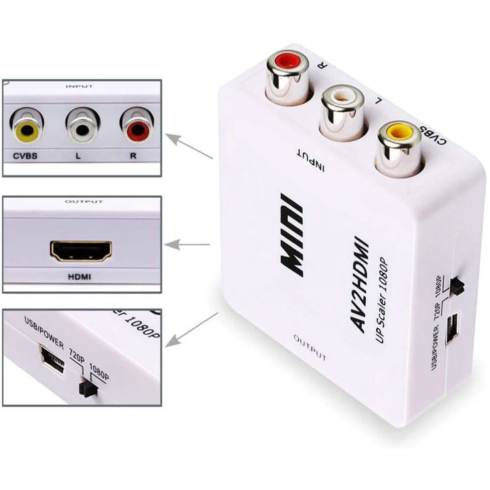 ABLEWE 1080P Mini RCA Composite CVBS Video Audio Converter Adapter TV & Video - Tophatter Daily Deals