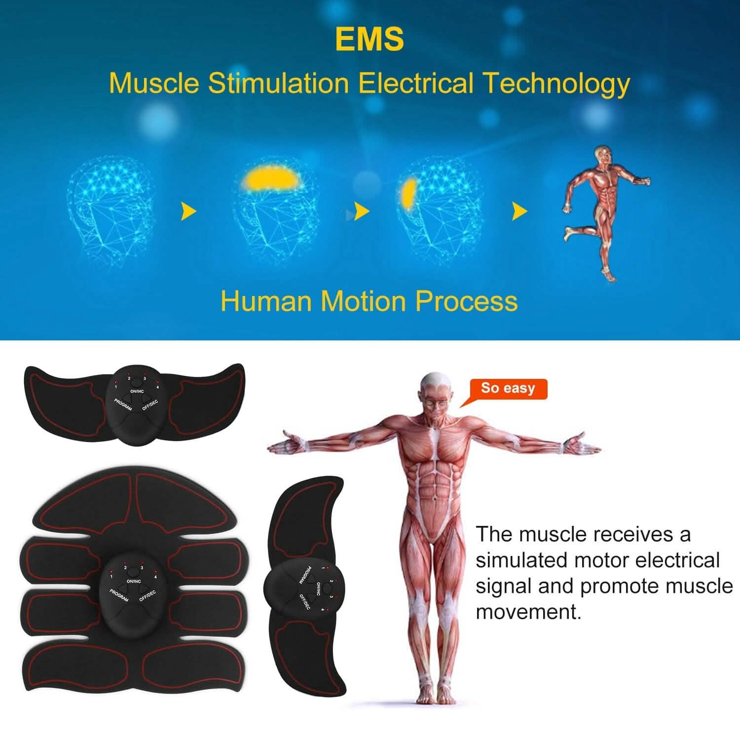 Abs Stimulator Muscle Toner EMS with 6 Modes Fitness & Exercise - Tophatter Daily Deals