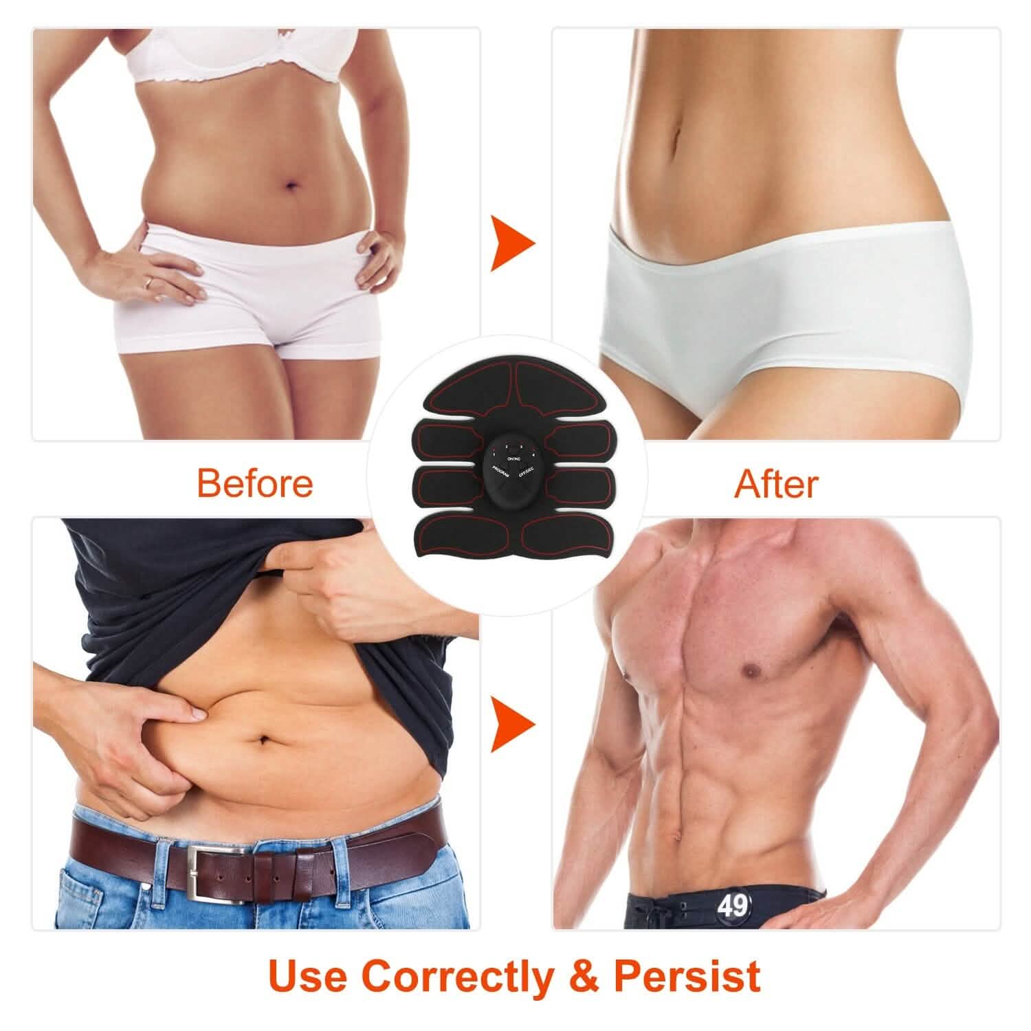 Abs Stimulator Muscle Toner EMS with 6 Modes Fitness & Exercise - Tophatter Daily Deals