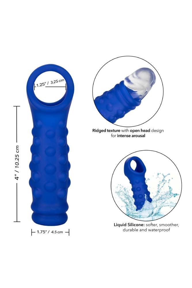 Cal Exotics - Admiral - Liquid Silicone Beaded Penis Extension - Blue Sex Toy - Tophatter Daily Deals