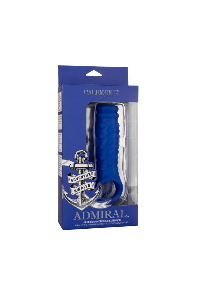 Cal Exotics - Admiral - Liquid Silicone Beaded Penis Extension - Blue Sex Toy - Tophatter Daily Deals