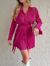 Tied Button Up Long Sleeve Dress Casual Dresses - Tophatter Daily Deals