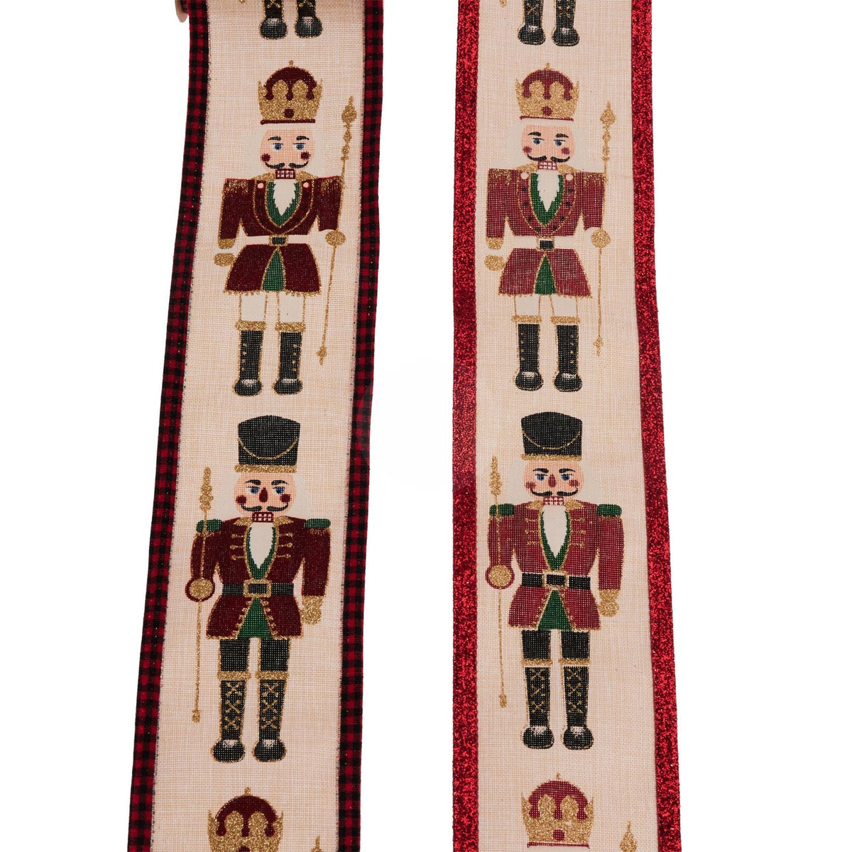 Luxury Nutcracker Wired Christmas Ribbon | Festive Ribbon Gift Wrapping & Craft Tree Decoration - Tophatter Daily Deals