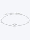 L To P Zircon 925 Sterling Silver Bracelet P-Silver One Size Bracelets - Tophatter Daily Deals