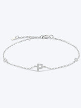 L To P Zircon 925 Sterling Silver Bracelet P-Silver One Size Bracelets - Tophatter Daily Deals