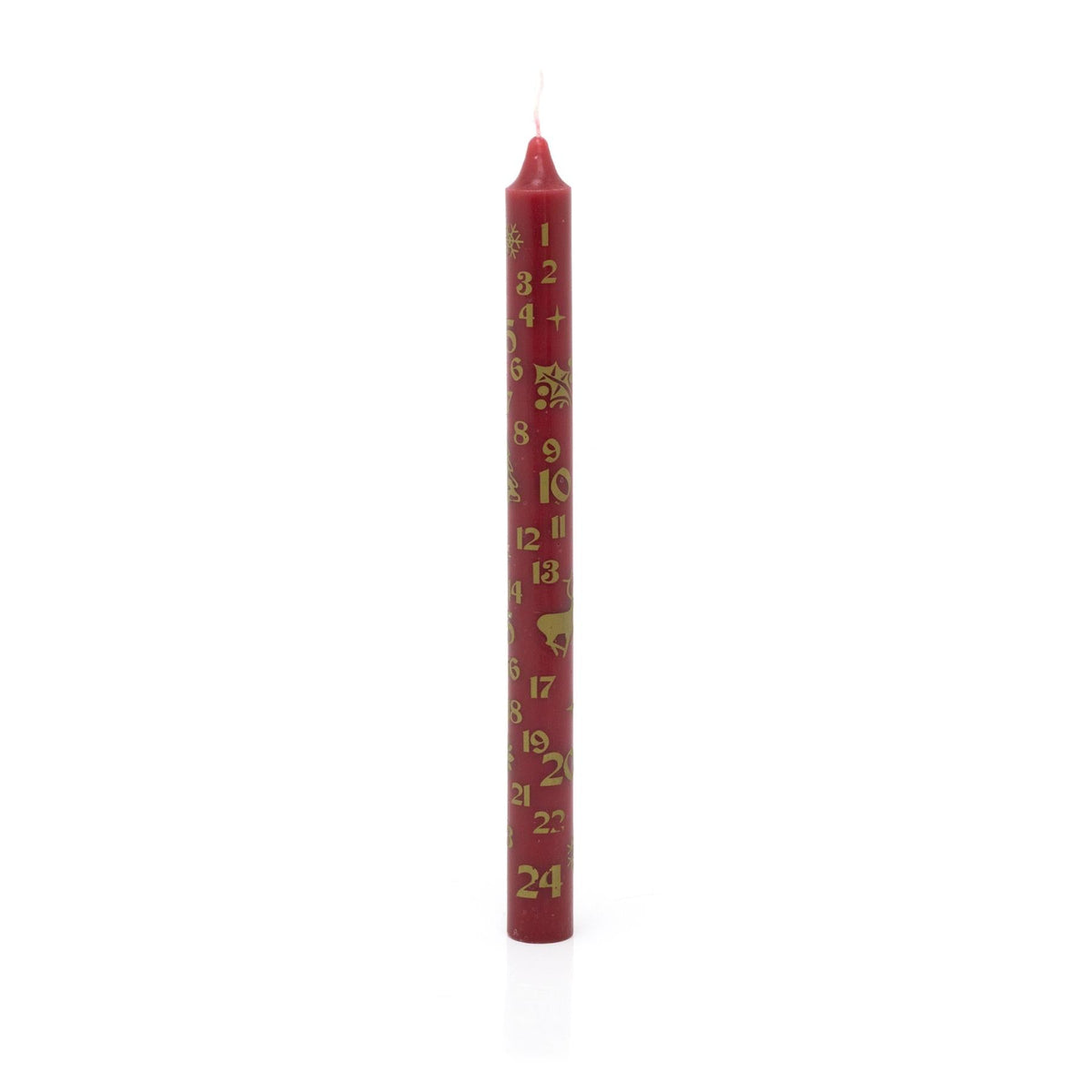 Traditional Christmas Advent Calendar Dinner Candle - Red Advent Candle Advent Candle - Tophatter Daily Deals