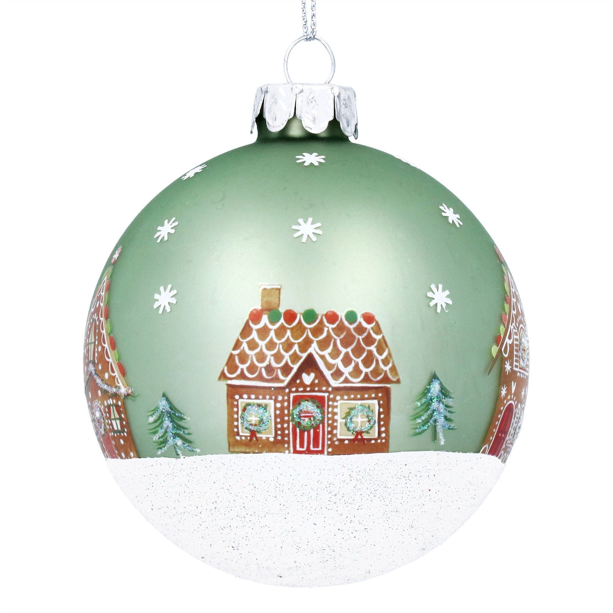 Gingerbread Christmas Bauble | Pale Green Christmas Tree Hanging Ornament - 8cm Baubles - Tophatter Daily Deals
