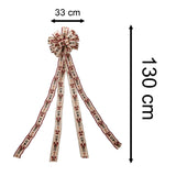 Nutcracker Tree Top Bow with Long Streamer | Fabric Christmas Tree Topper Tree Decoration - Tophatter Daily Deals