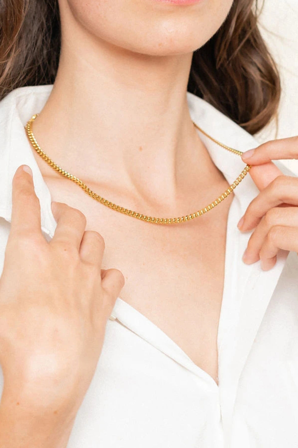 18K Gold Plated Curb Chain Necklace Necklaces - Tophatter Daily Deals