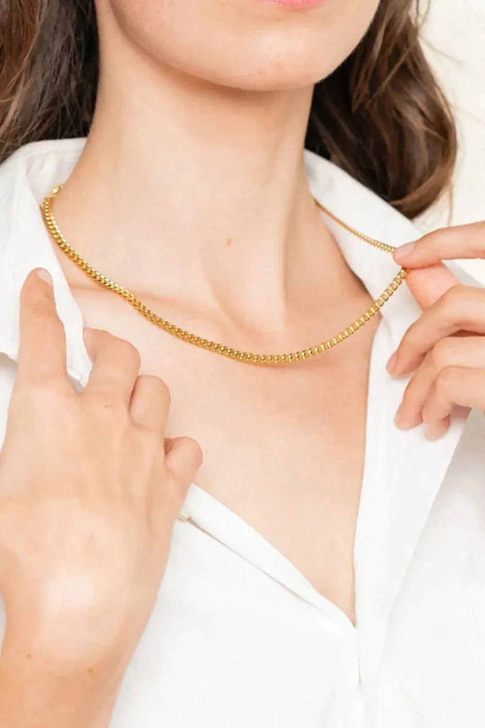 18K Gold Plated Curb Chain Necklace Necklaces - Tophatter Daily Deals