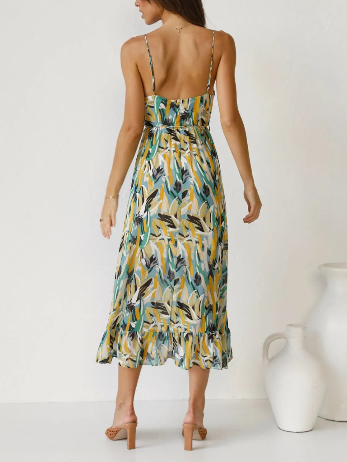 Printed Sleeveless Midi Cami dress Casual Dresses - Tophatter Daily Deals