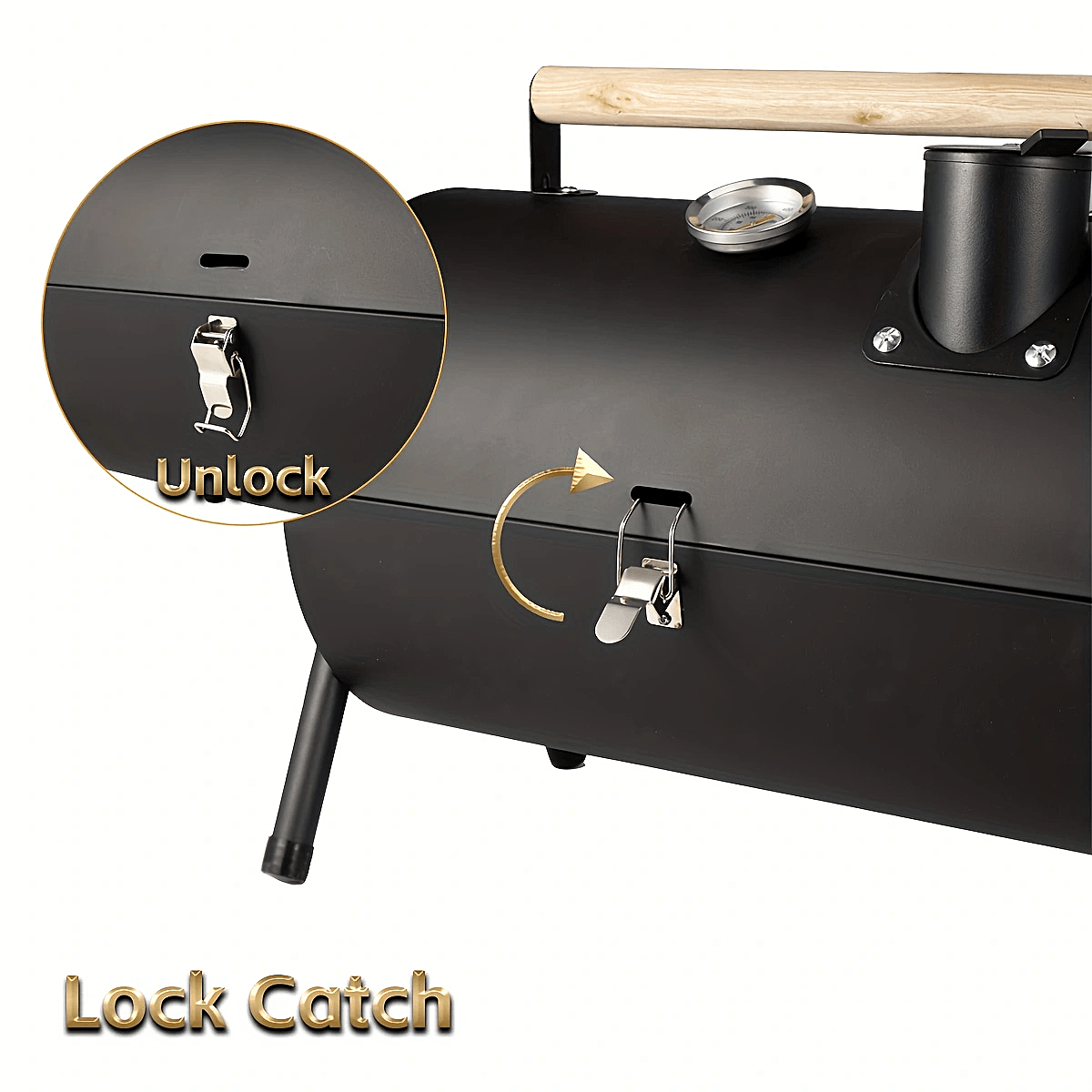 Portable Charcoal Grill BBQ Smoker with Handle Kitchen Appliances - Tophatter Daily Deals