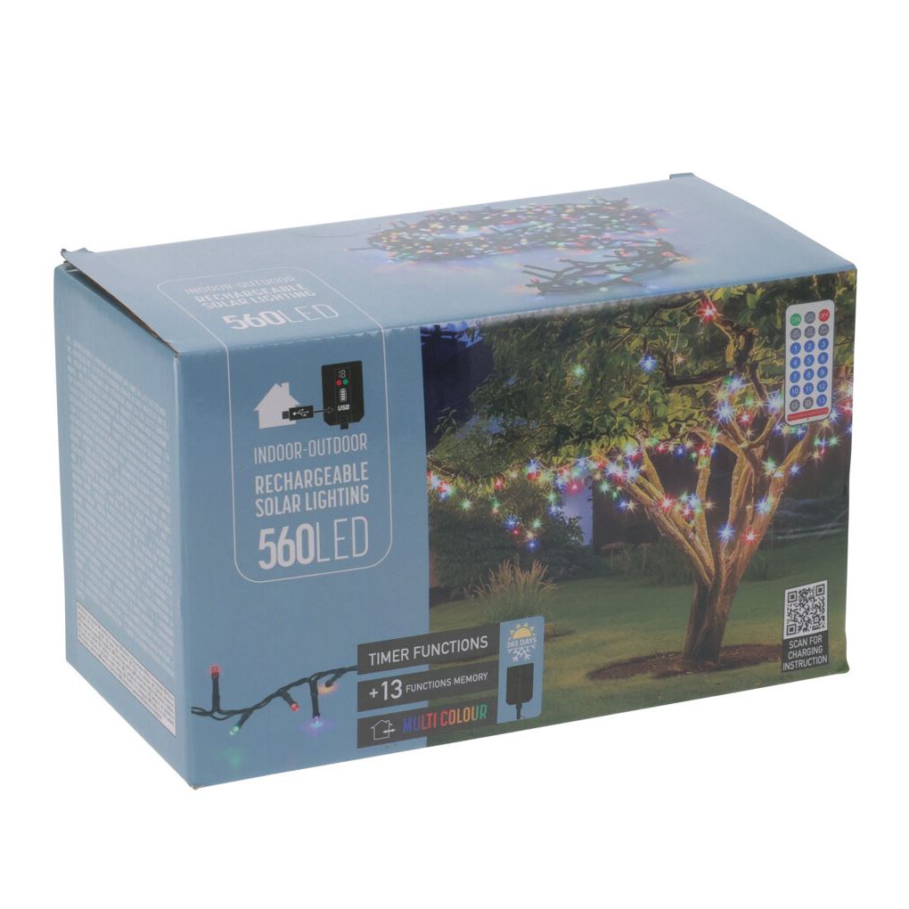 560 Multi LED Outdoor Solar Fairy Lights with 13 Modes, Timer & Remote Control String Lights - Tophatter Daily Deals