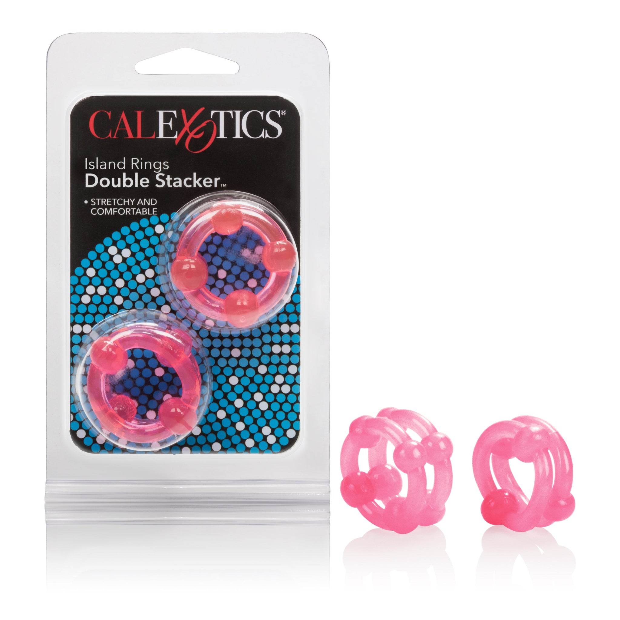 Island Rings Double Stacker Pink Glow in the Dark Stretchy TPE Cock Rings 0.75 Inch 2cm > Cock Ring > Sets - Tophatter Daily Deals