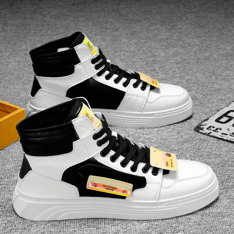 Autumn High Top Versatile Personalized White Tide Shoes White 0 - Tophatter Daily Deals