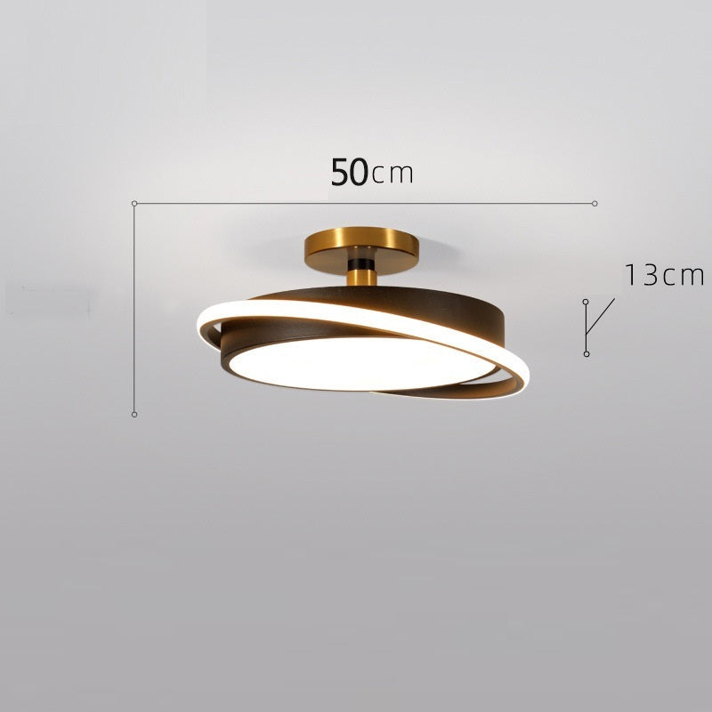 Bedroom Light Nordic Simple Modern Light Luxury Creative Round Led Ceiling Light Restaurant Designer Master Bedroom Room Light 50cm Black Gold 0 - Tophatter Daily Deals