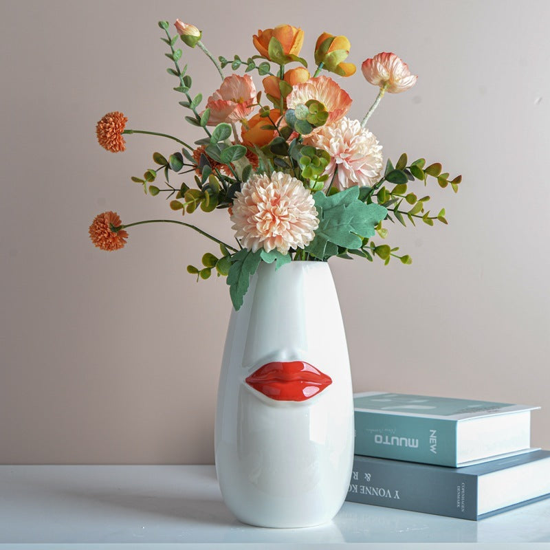Body Ceramic Decorative Vase Characteristic Lips Valentine's Day Ornaments 0 - Tophatter Daily Deals