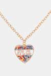 Heart Shape MA Rhinestone Pendant Necklace Multicolor One Size Necklaces - Tophatter Daily Deals