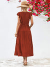 Tie Belt Ruffled Tiered Dress Casual Dresses - Tophatter Daily Deals